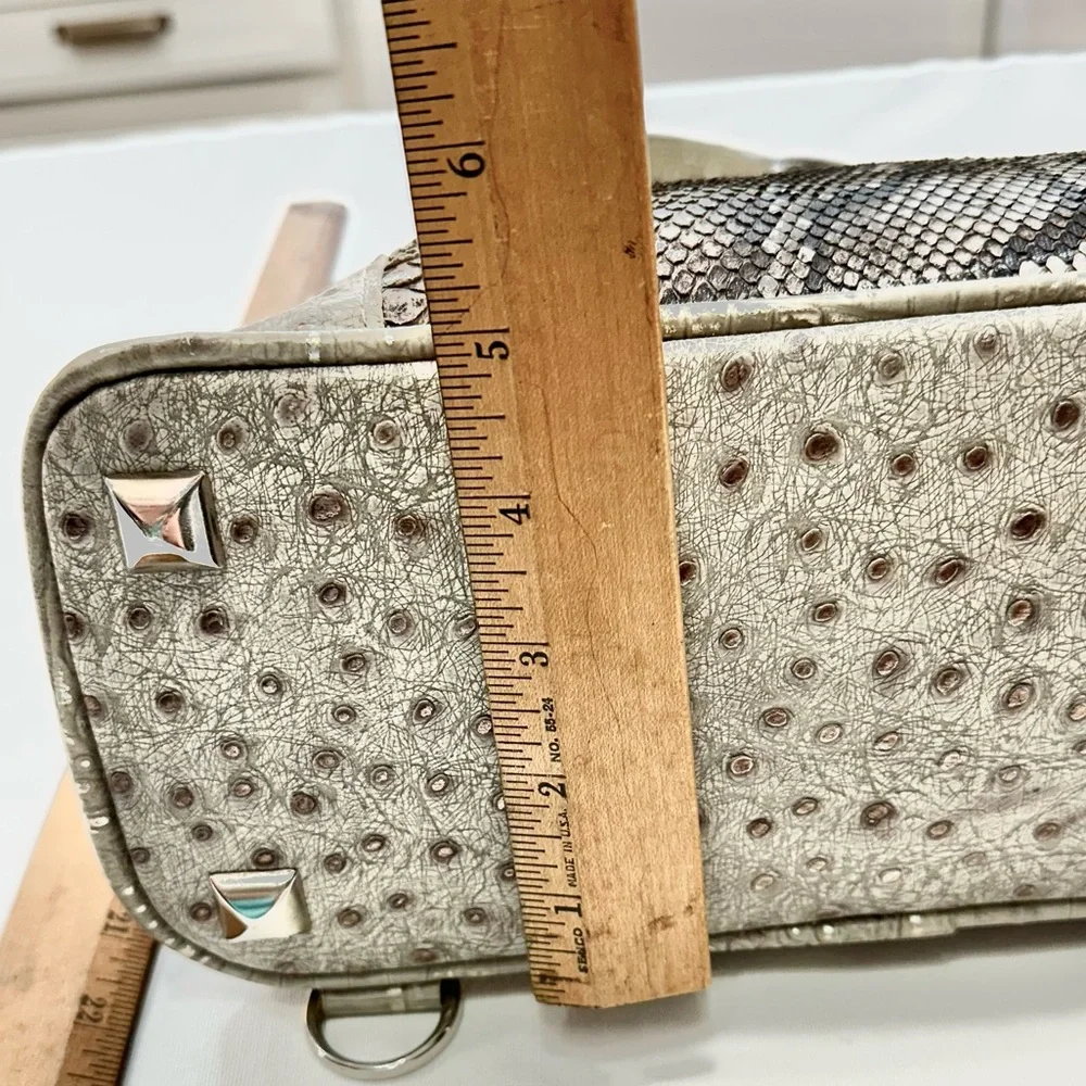 BSWANKY Sophie Python Convertible Backpack/Purse Gray w/silver accents_Like New - Picture 13 of 13